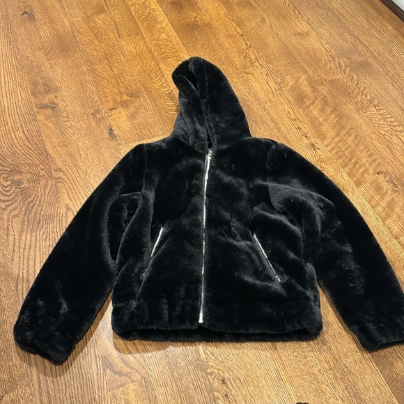 Blank NYC Girls Fur Jacket Black Size Large - Picture 1 of 4